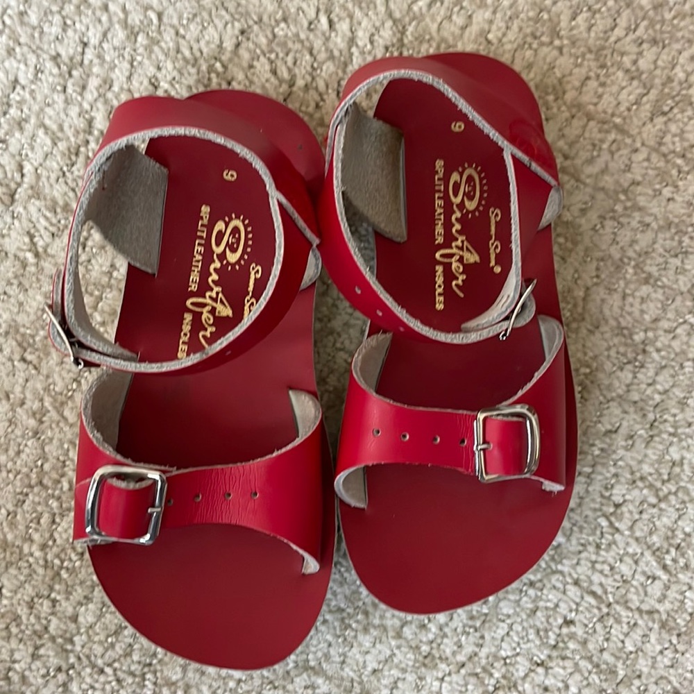 Saltwater Sun-San red unisex sandals